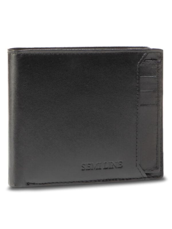Semi Line Semi Line Голям мъжки портфейл P8227-0 Черен