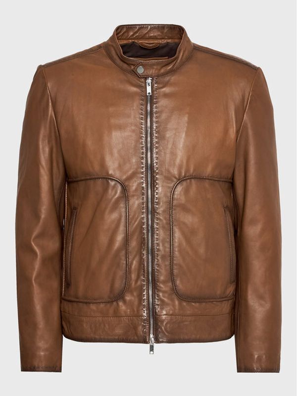 Serge Pariente Serge Pariente Кожено яке Enrique Кафяв Regular Fit