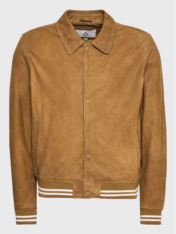 Serge Pariente Serge Pariente Кожено яке Teddy Suede Бежов Regular Fit