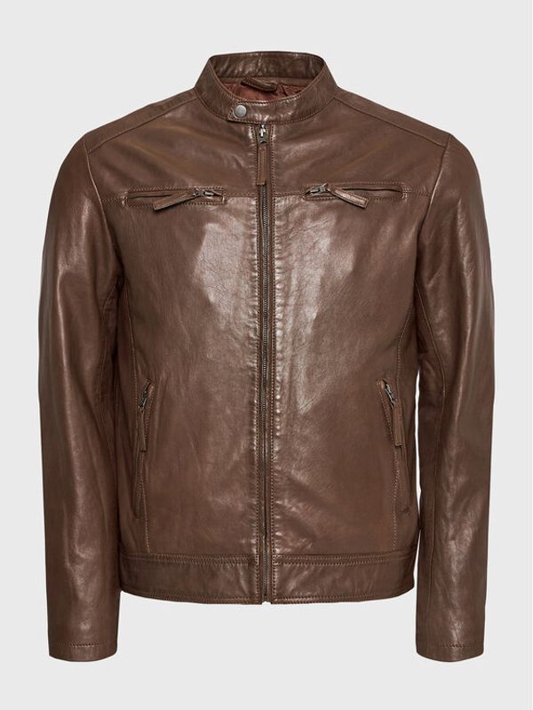 Serge Pariente Serge Pariente Кожено яке Tonic Кафяв Regular Fit