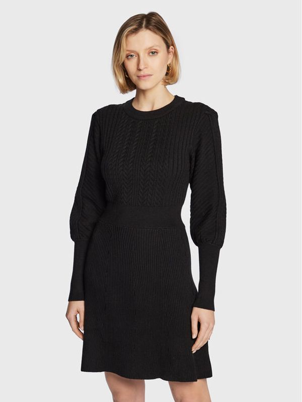 Silvian Heach Silvian Heach Плетена рокля PGA22217VE Черен Regular Fit
