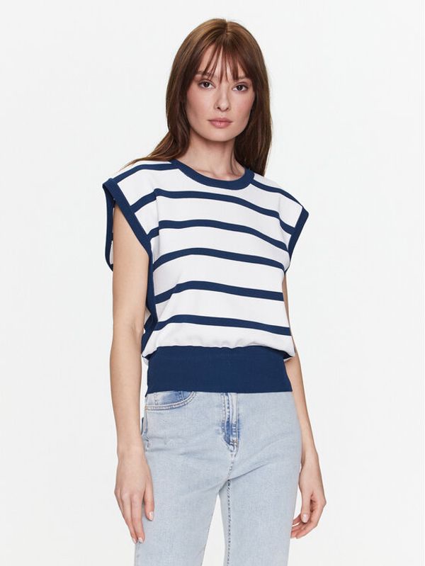 Silvian Heach Silvian Heach Пуловер Gilet GPP23247GL Бял Regular Fit