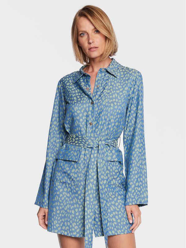 Silvian Heach Silvian Heach Рокля тип риза GPP23489VE Син Regular Fit