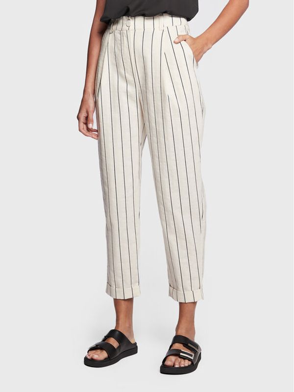 Silvian Heach Silvian Heach Текстилни панталони GPP23329PA Екрю Regular Fit