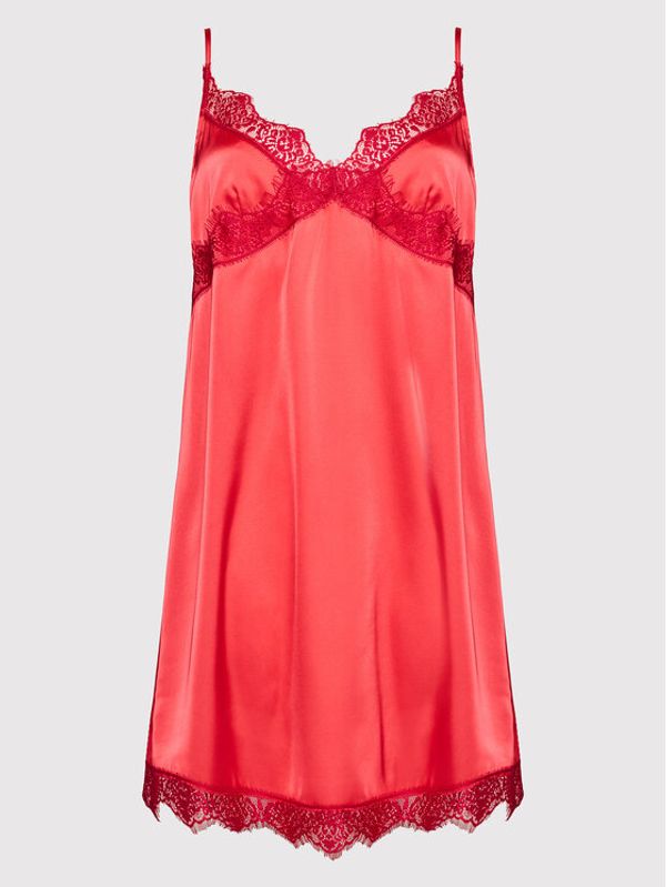 Simone Pérèle Simone Pérèle Ефирна нощница Satin Secrets 23H940 Червен Relaxed Fit
