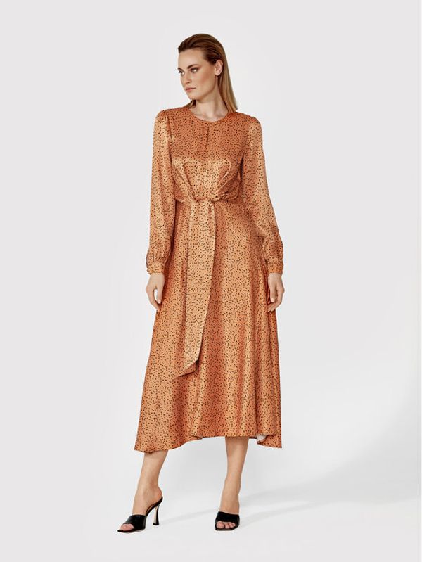 Simple Simple Ежедневна рокля SUD070 Кафяв Regular Fit