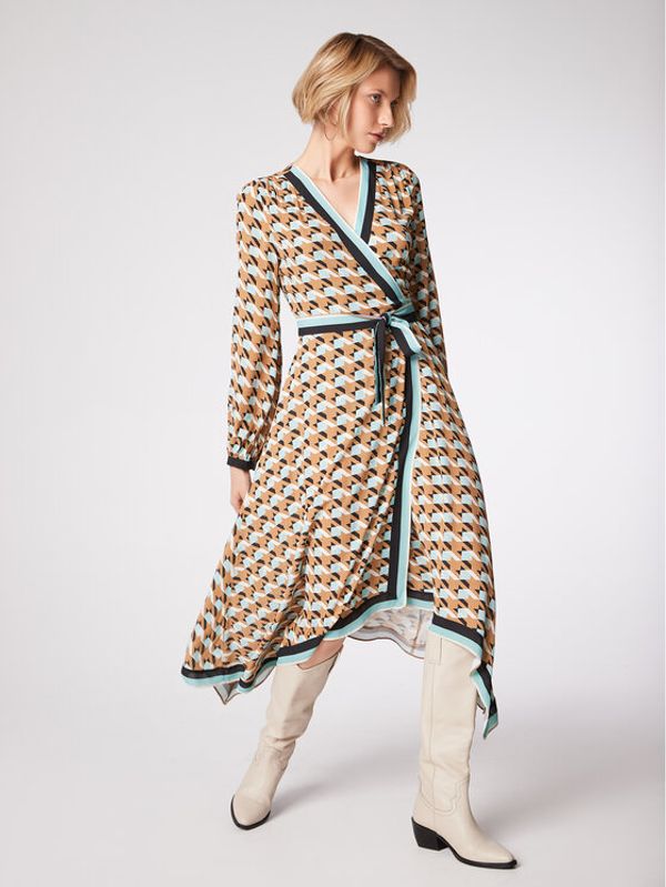 Simple Simple Ежедневна рокля SUD080 Кафяв Regular Fit