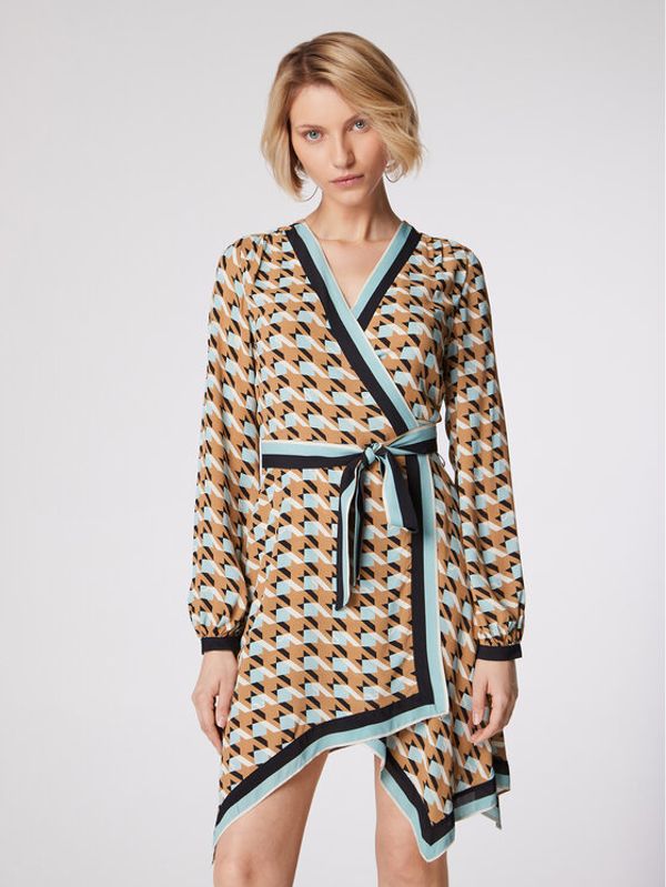 Simple Simple Ежедневна рокля SUD083 Кафяв Regular Fit