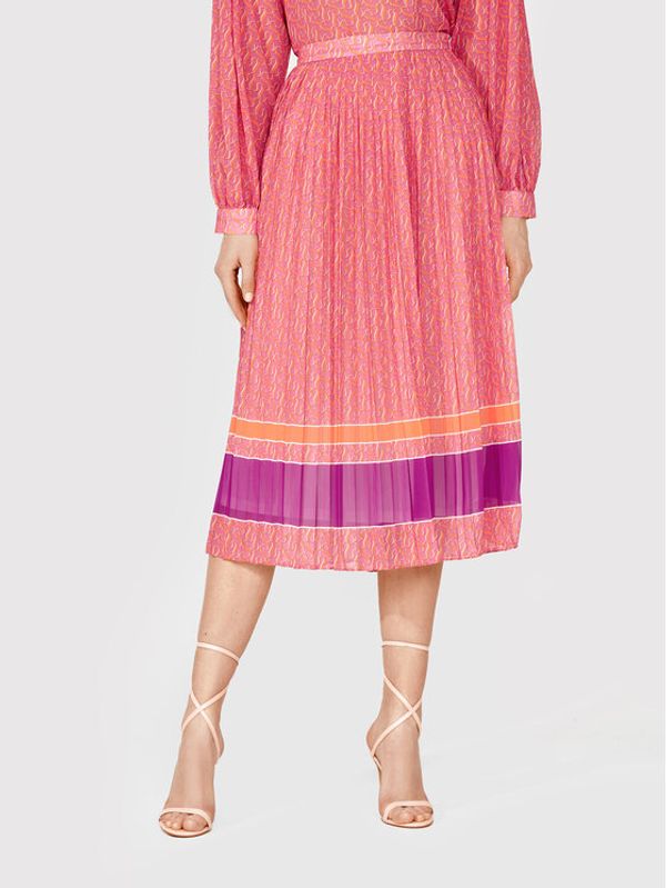 Simple Simple Плисирана пола SDD014 Розов Regular Fit