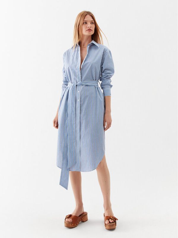 Simple Simple Рокля тип риза SUD011 Син Regular Fit