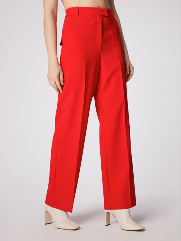 Simple Simple Текстилни панталони SPD504-02 Червен Relaxed Fit