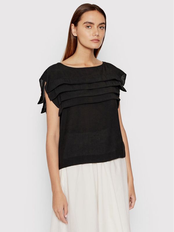 Sisley Sisley Блуза 52C7LQ01B Черен Relaxed Fit