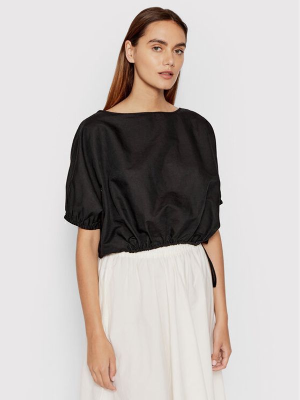 Sisley Sisley Блуза 5QFPLQ00Z Черен Balloon Fit