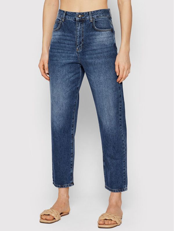 Sisley Sisley Дънки 4ZOLLE003 Тъмносин Mom Fit