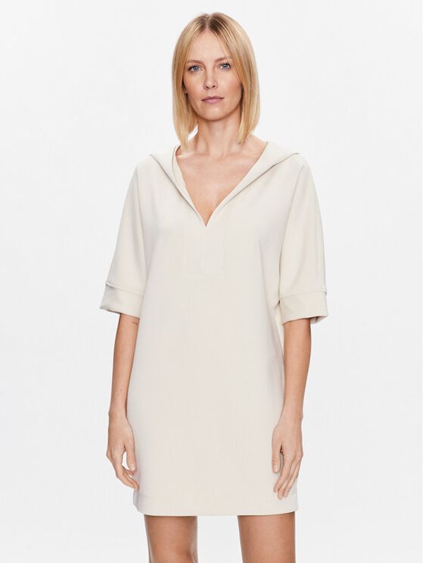 Sisley Sisley Ежедневна рокля 41HGLV037 Екрю Relaxed Fit