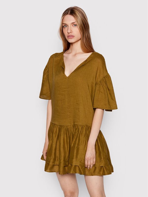 Sisley Sisley Ежедневна рокля 4W4ALV00Y Зелен Regular Fit