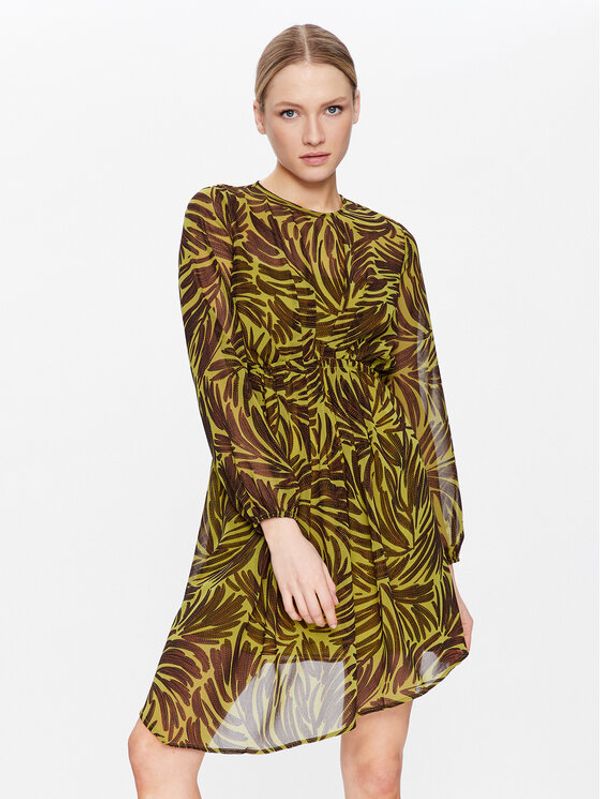 Sisley Sisley Ежедневна рокля 4W7XLV036 Зелен Regular Fit