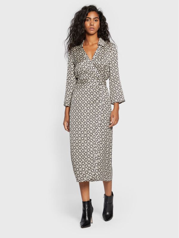 Sisley Sisley Коктейлна рокля 4RNPLV01Y Бежов Regular Fit