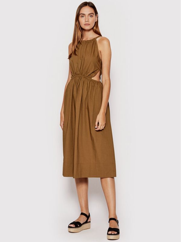 Sisley Sisley Лятна рокля 4JOZLV00U Кафяв Regular Fit