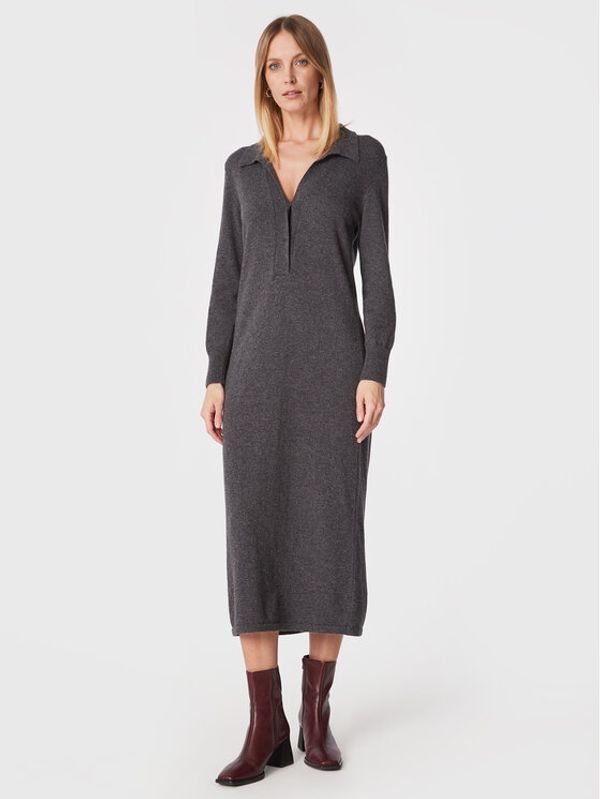 Sisley Sisley Плетена рокля 1044LV007 Сив Regular Fit