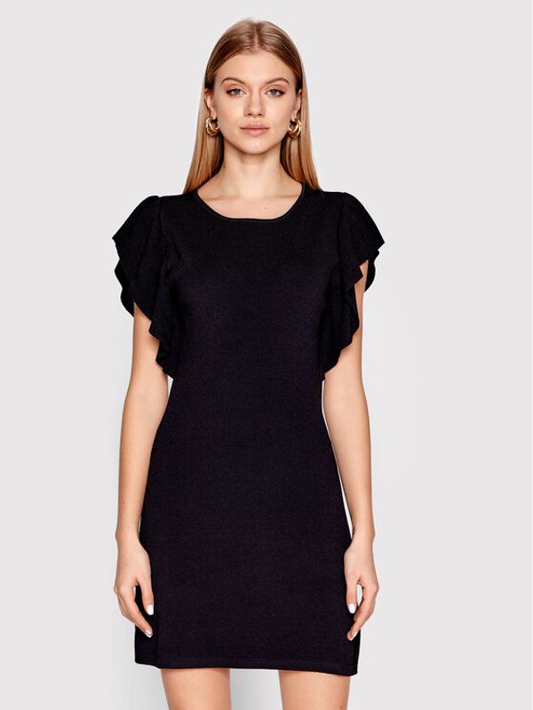 Sisley Sisley Плетена рокля 11APMV002 Черен Regular Fit