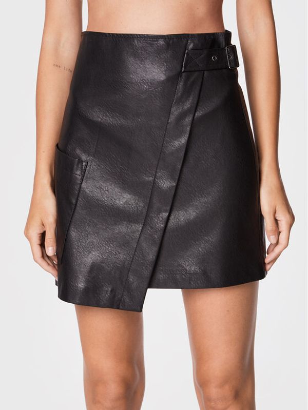 Sisley Sisley Пола от имитация на кожа 41DYL000N Черен Regular Fit