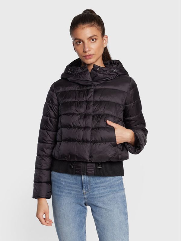 Sisley Sisley Пухено яке 20JBLN00Z Черен Regular Fit