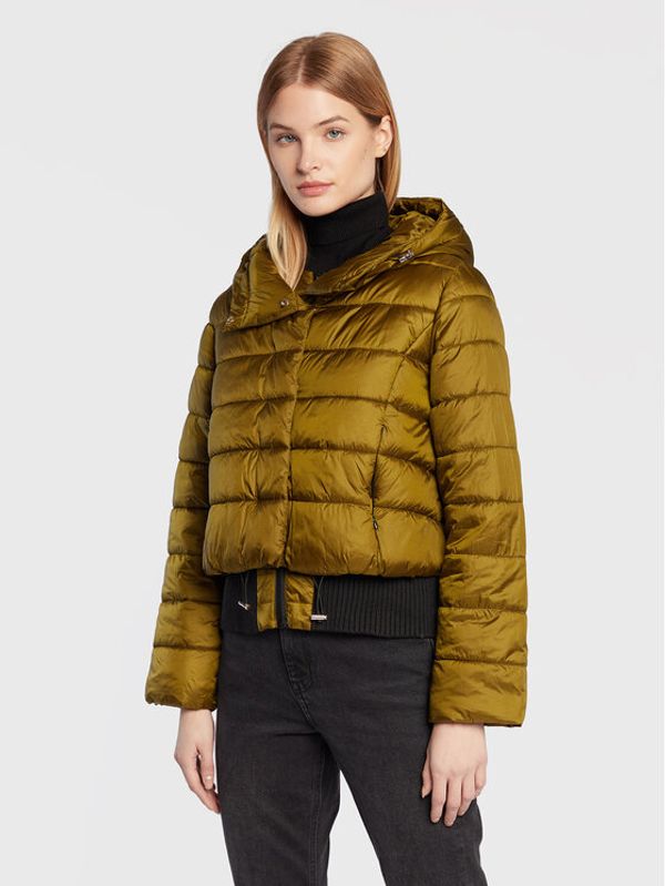 Sisley Sisley Пухено яке 20JBLN00Z Зелен Regular Fit