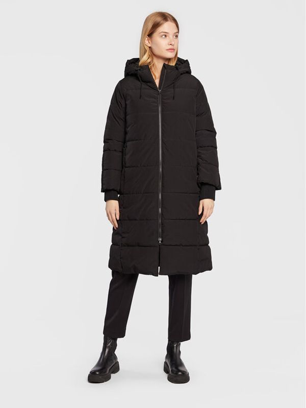 Sisley Sisley Пухено яке 24PWLN012 Черен Regular Fit