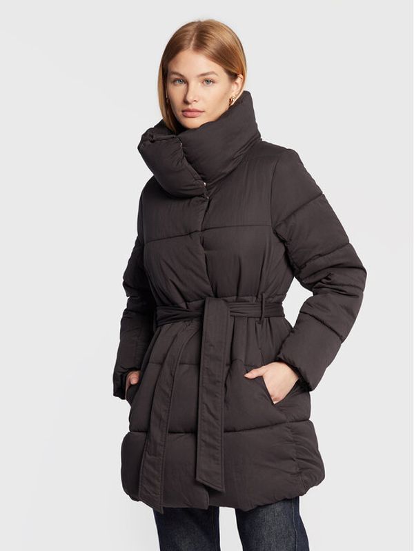 Sisley Sisley Пухено яке 26H9LN01S Черен Oversize