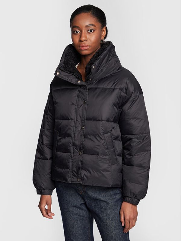 Sisley Sisley Пухено яке 2BA2LN01J Черен Oversize