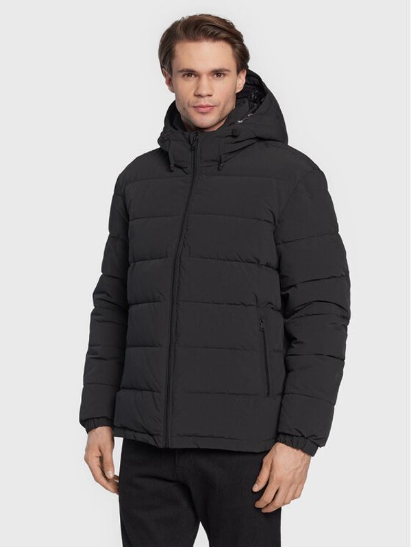 Sisley Sisley Пухено яке 2NBWSN014 Черен Regular Fit