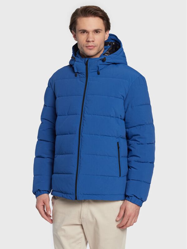 Sisley Sisley Пухено яке 2NBWSN014 Син Regular Fit
