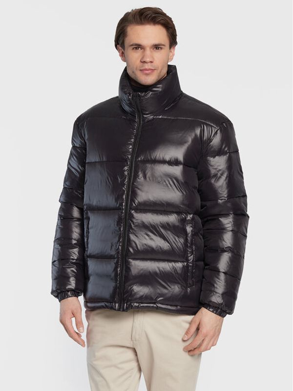 Sisley Sisley Пухено яке 2RQ4SN01G Черен Regular Fit