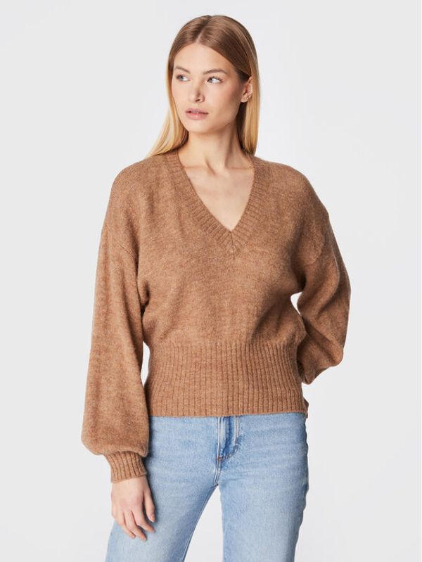 Sisley Sisley Пуловер 109RM400A Кафяв Oversize