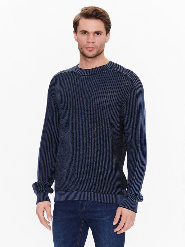 Sisley Sisley Пуловер 118ZS101E Тъмносин Regular Fit