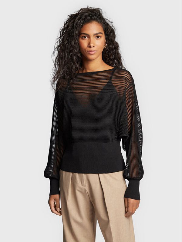 Sisley Sisley Пуловер 11APM1018 Черен Relaxed Fit