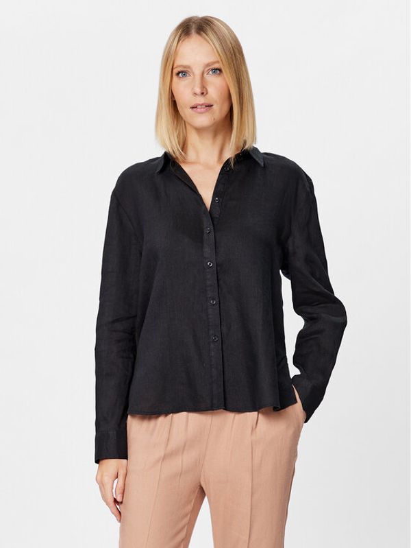 Sisley Sisley Риза 5BMLLQ05B Черен Regular Fit