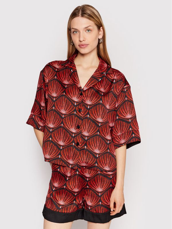 Sisley Sisley Риза 5D9NLQ01E Червен Relaxed Fit