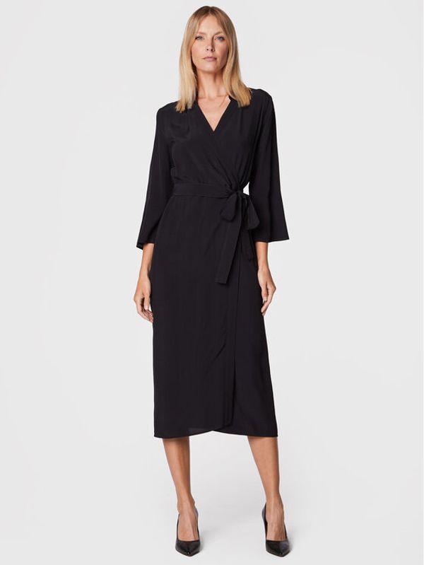 Sisley Sisley Рокля тип риза 4B5FLV01Y Черен Regular Fit