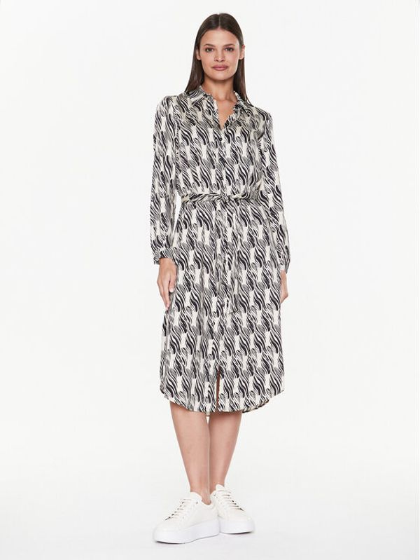 Sisley Sisley Рокля тип риза 4UUFLV03A Екрю Regular Fit