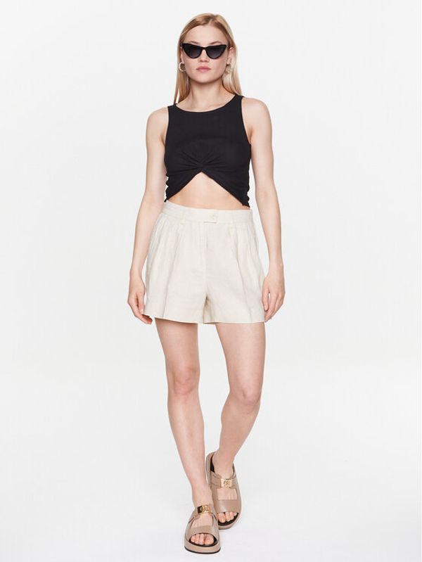 Sisley Sisley Шорти от плат 4AGHL900Q Бежов Regular Fit