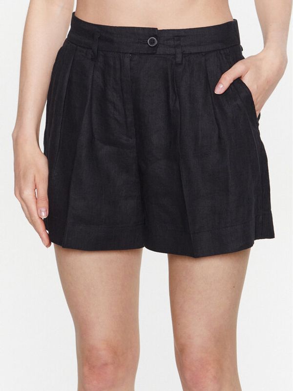 Sisley Sisley Шорти от плат 4AGHL900Q Черен Regular Fit