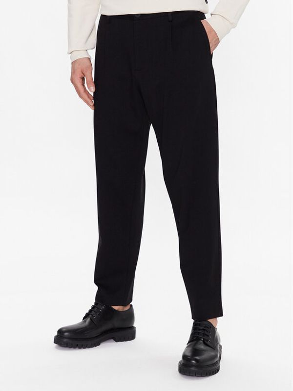 Sisley Sisley Текстилни панталони 4N5SSF022 Черен Tapered Fit
