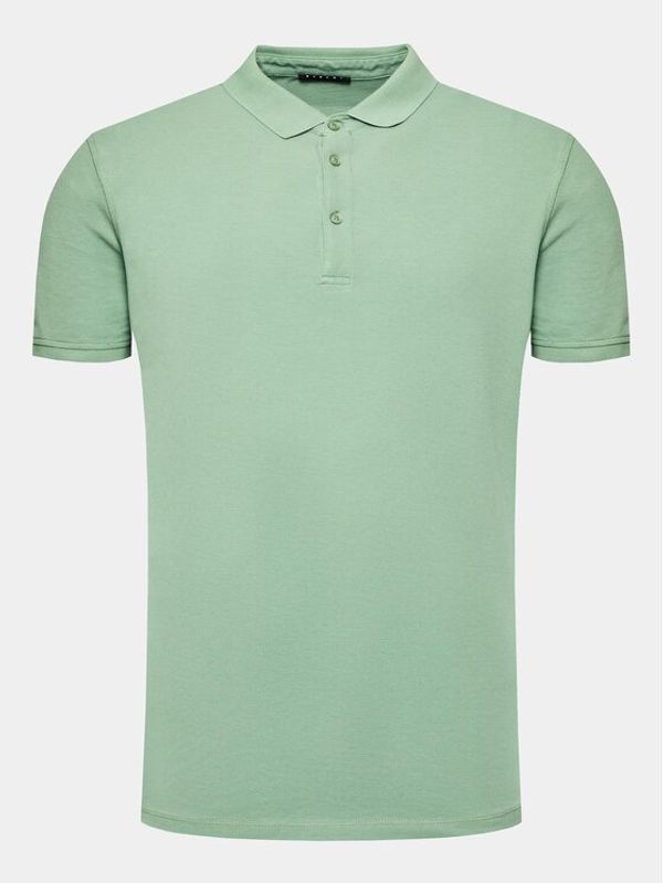 Sisley Sisley Тениска с яка и копчета 3B2ZS300B Зелен Regular Fit