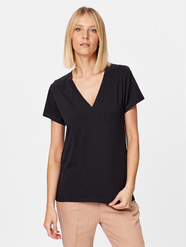 Sisley Sisley Тишърт 3096L400B Черен Regular Fit