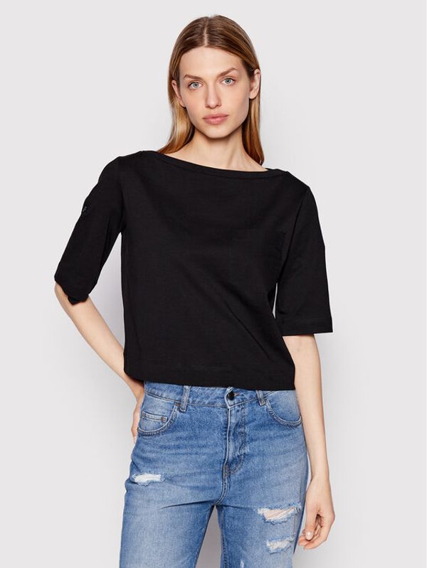 Sisley Sisley Тишърт 3AIRL12OR Черен Regular Fit