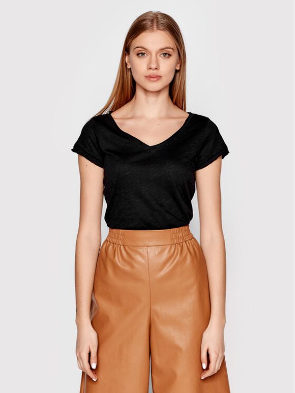 Sisley Sisley Тишърт 3TNHL4007 Черен Regular Fit