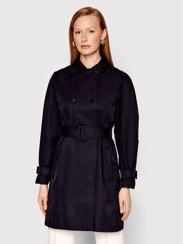 Sisley Sisley Тренч 2EGVLN00G Черен Regular Fit