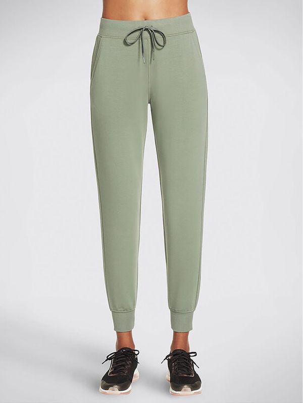 Skechers Skechers Долнище анцуг Skechluxe Restful Jogger W03PT49 Зелен Regular Fit
